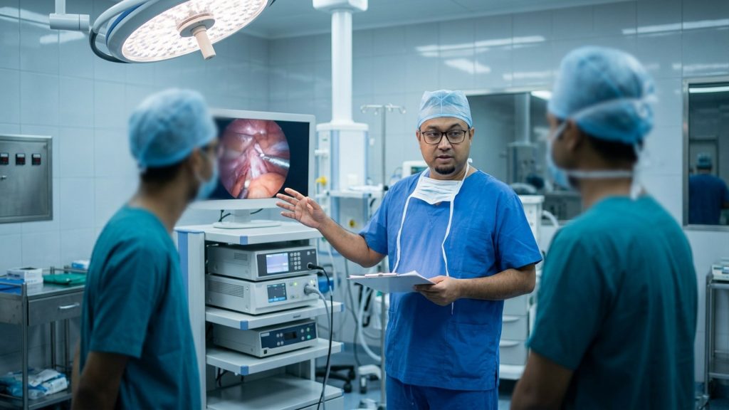 Does Dr. Arefin perform laparoscopic surgery